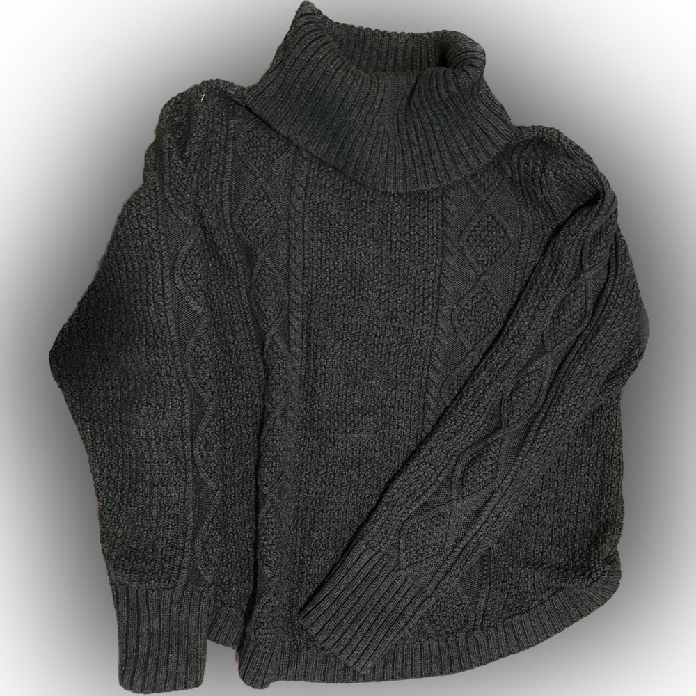 Grey Cable Knit Turtleneck sweater